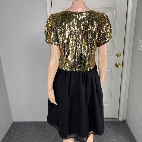 Vintage 80s 90s Party Disco ball Women's Dress Formal Sparkle Evening Prom D3-28 - Picture 5 of 8